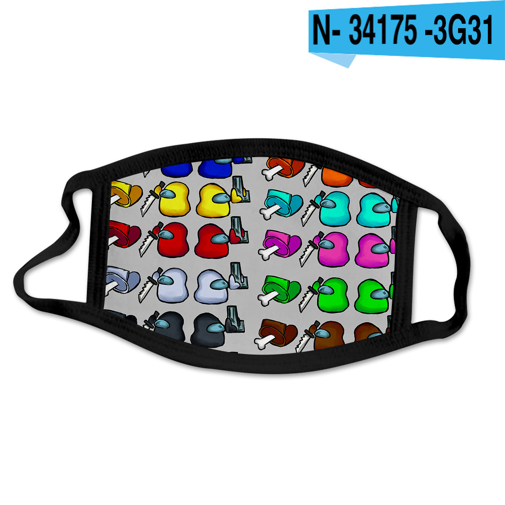 5PCS Among US Game Series Print Mask Fashion Print Water Washing Mask